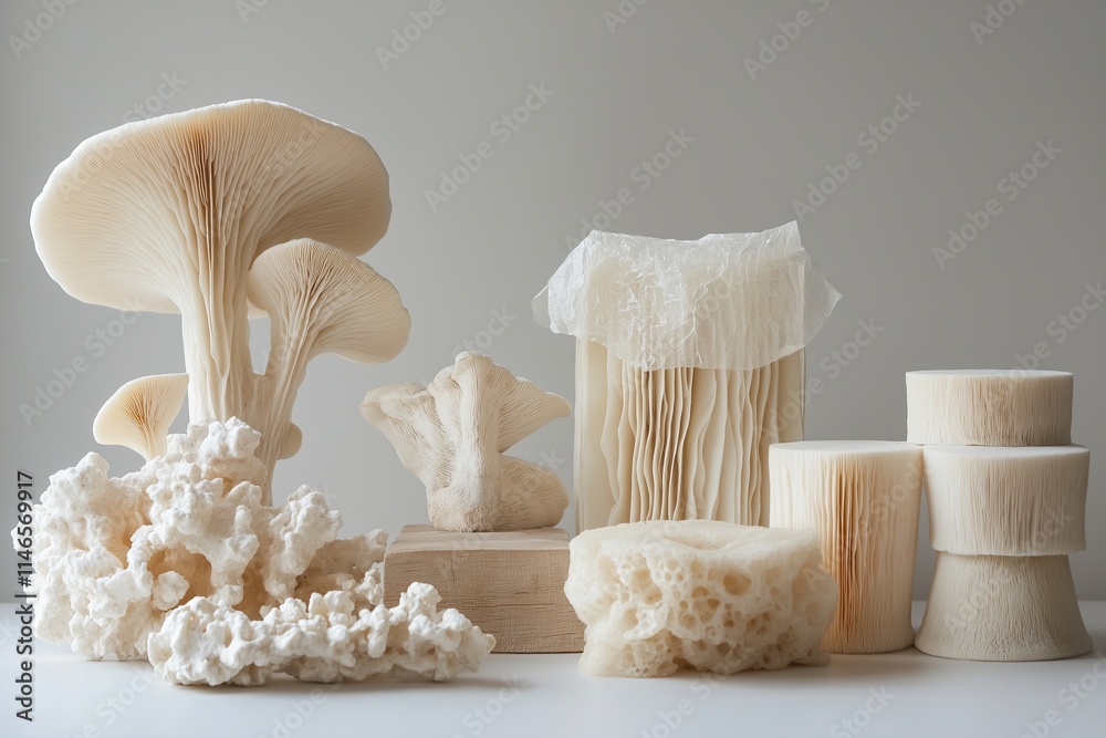 Mycelium packaging innovation on display showcasing sustainable design and eco-friendly materials