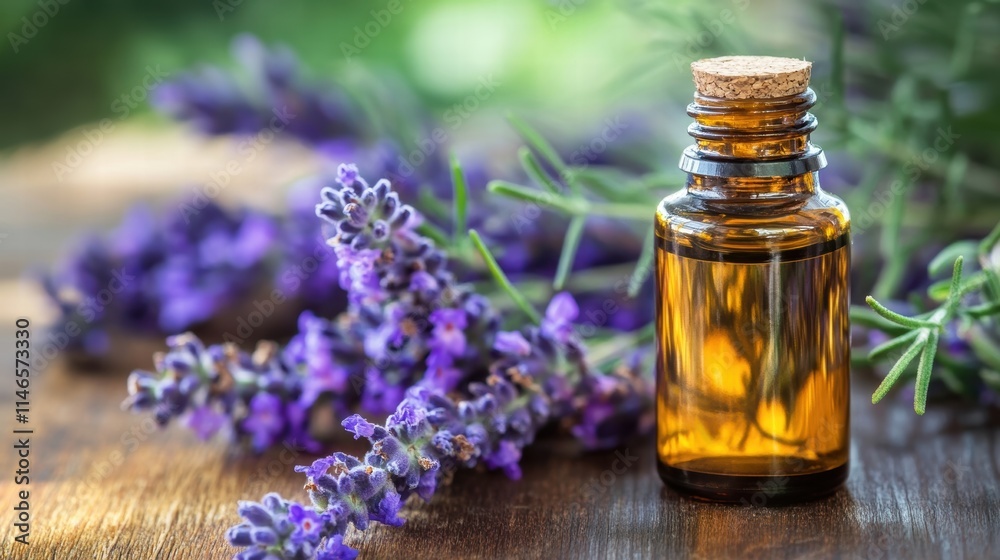 lavender essential oil bottle with fresh flowers lavender essential oil bottle with fresh flowers