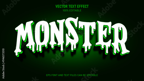 Monster 3d text style editable text effect