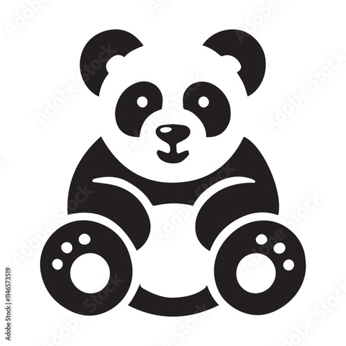 Cute panda silhouette vector illustration photo