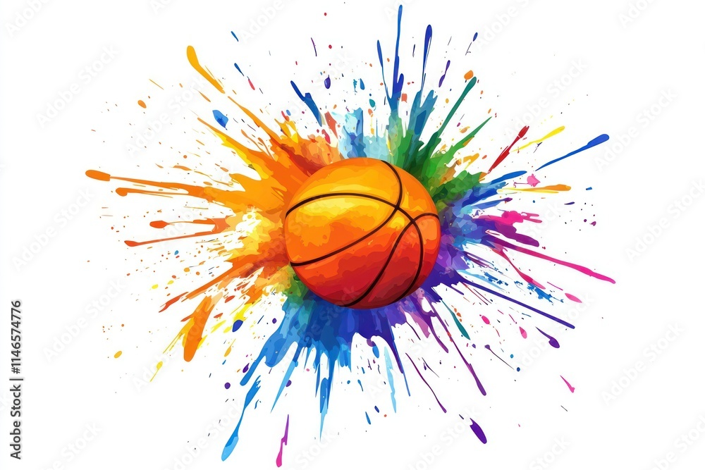 Vibrant and Dynamic Basketball Illustration Vibrant and Dynamic Basketball Illustration