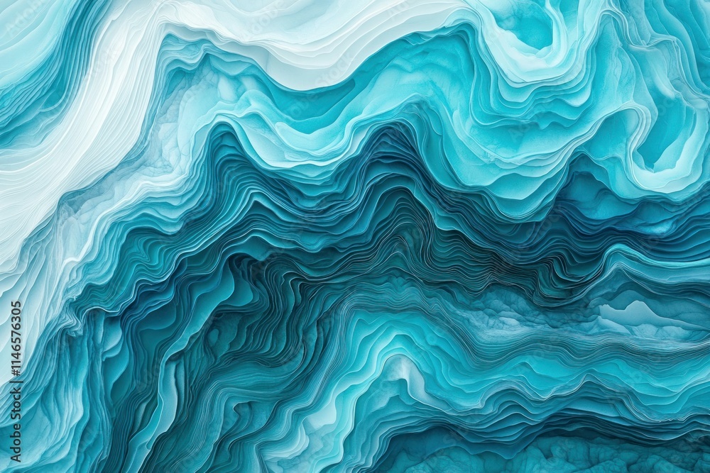 Vibrant Abstract Waves in Turquoise Hues Vibrant Abstract Waves in Turquoise Hues
