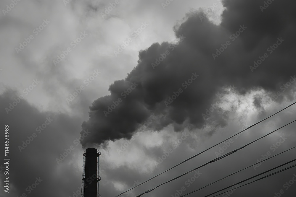 Dramatic View of Industrial Smoke Emission Dramatic View of Industrial Smoke Emission