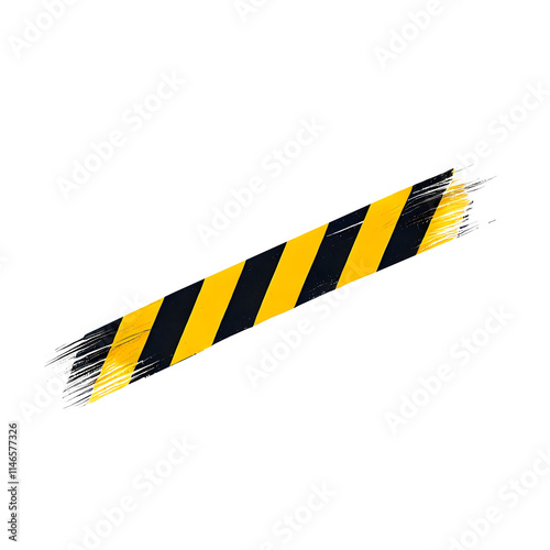 Under Construction Warning Sign with Caution Tape and Barrier Design, Transparent Background PNG photo