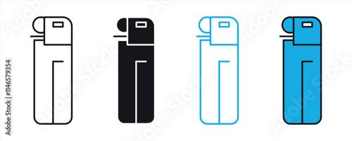 lighter icon set. lighter matches, gas matches icon. vector illustration