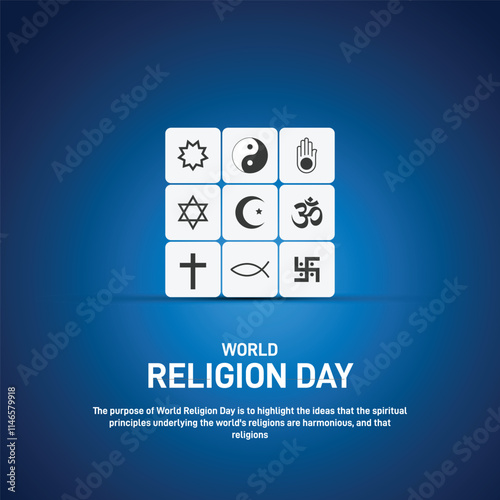 world religion day. world religion day creative banner, poster, social media post, postcard, background, backdrop, greetings card, template design etc.