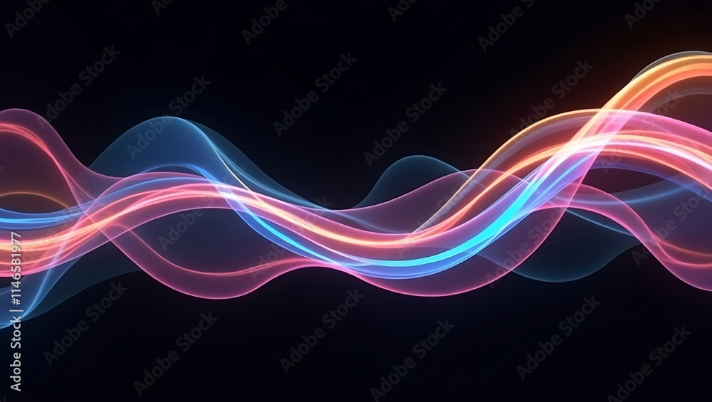 Abstract holographic wavy background. Generative Ai. Abstract holographic wavy background. Generative Ai.