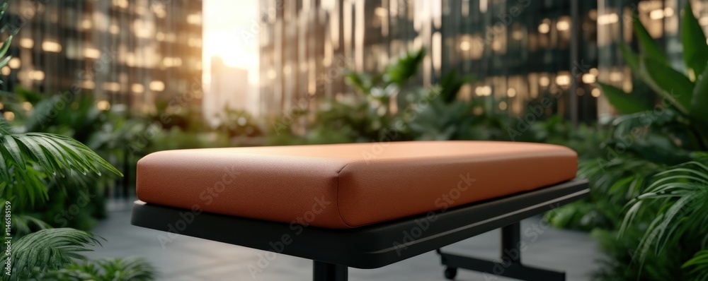 Fototapeta premium Explore therapeutic posture correction techniques in a modern healthcare clinic setting, with vibrant imagery showcasing the latest in ergonomic design and professionalism This image captures a