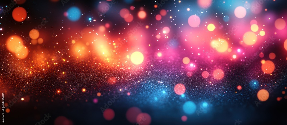 Colorful bokeh lights, glowing particles, abstract background. Colorful bokeh lights, glowing particles, abstract background.