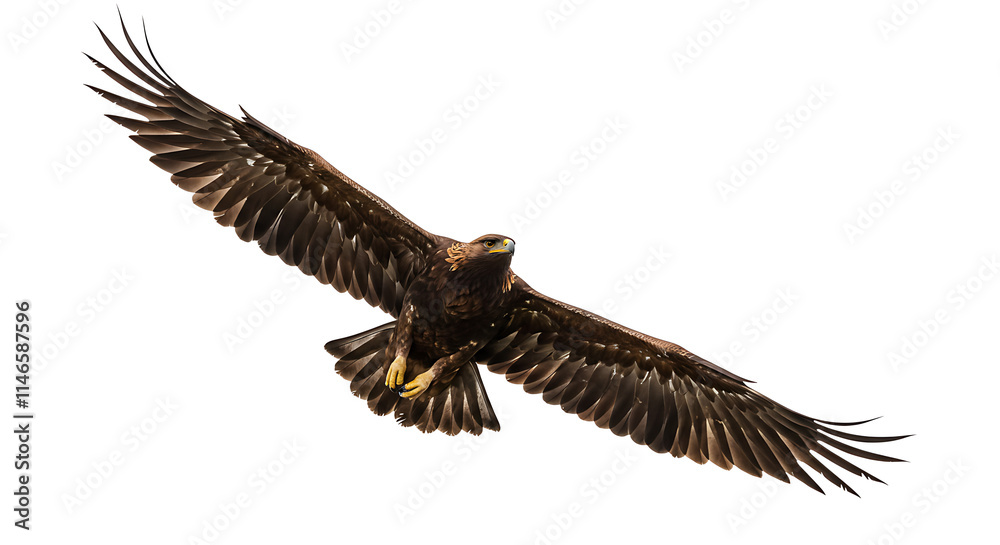 Obraz premium Majestic Golden Eagle in Flight Wings Spread Wide Wildlife Photography