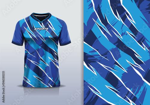 Sport jersey template mockup texture grunge rustic abstract vector design for football soccer, racing, running, e sports, blue navy white color