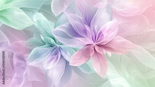 Fototapeta Naklejka Na Ścianę i Meble -  pastel floral dream: delicate watercolor flowers