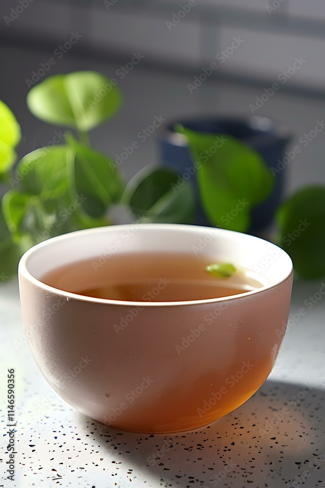 Steaming cup of herbal tea on a windowsill, with cinematic lighting casting a warm glow. Steaming cup of herbal tea on a windowsill, with cinematic lighting casting a warm glow.