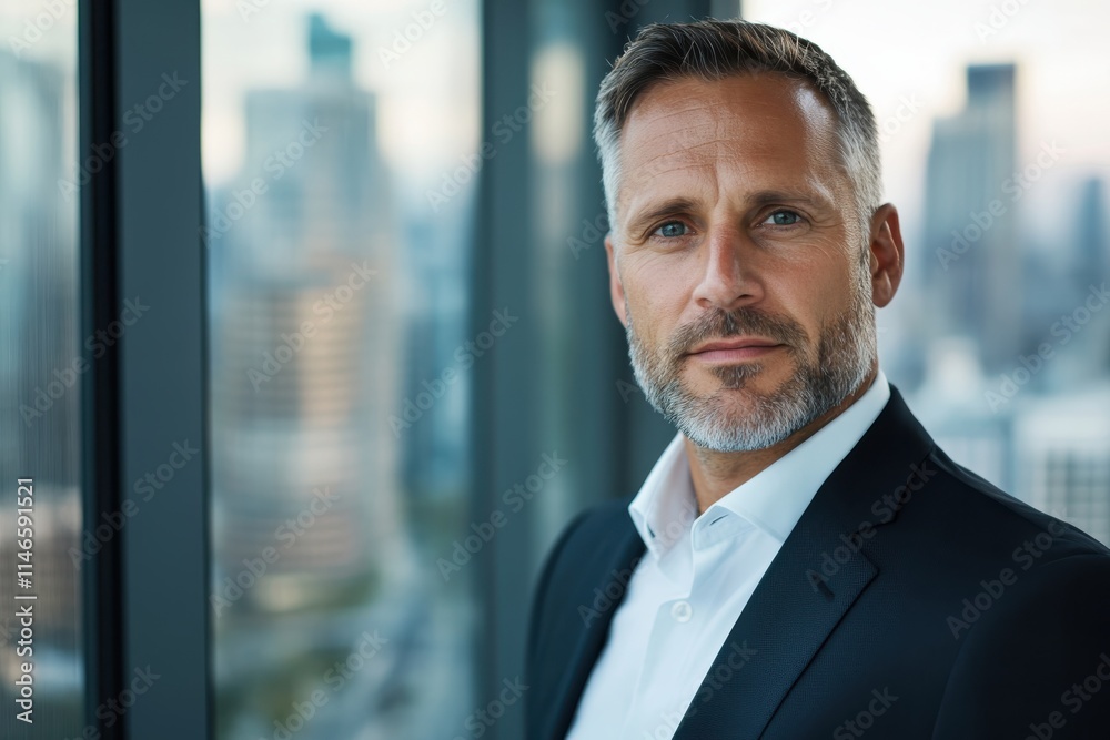 A determined professional stands confidently with a blurred urban background, emphasizing strength and purpose in a modern corporate environment. A determined professional stands confidently with a blurred urban background, emphasizing strength and purpose in a modern corporate environment.