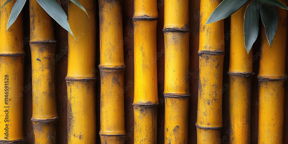 Golden Elegance: Close-Up of Vibrant Bamboo Stalks Golden Elegance: Close-Up of Vibrant Bamboo Stalks
