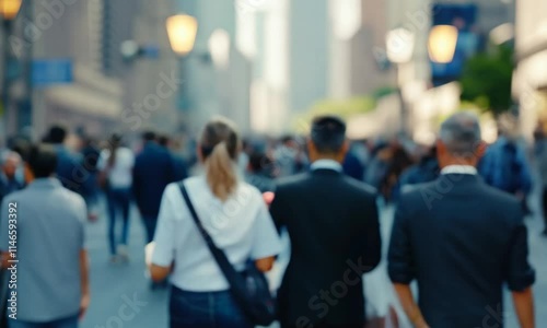 Wallpaper Mural blurred background of people walking on a crowded street Torontodigital.ca
