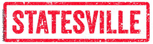 Statesville Stamp Transparent Seal, Red Grunge Statesville Word Rubber Stamp Seal photo