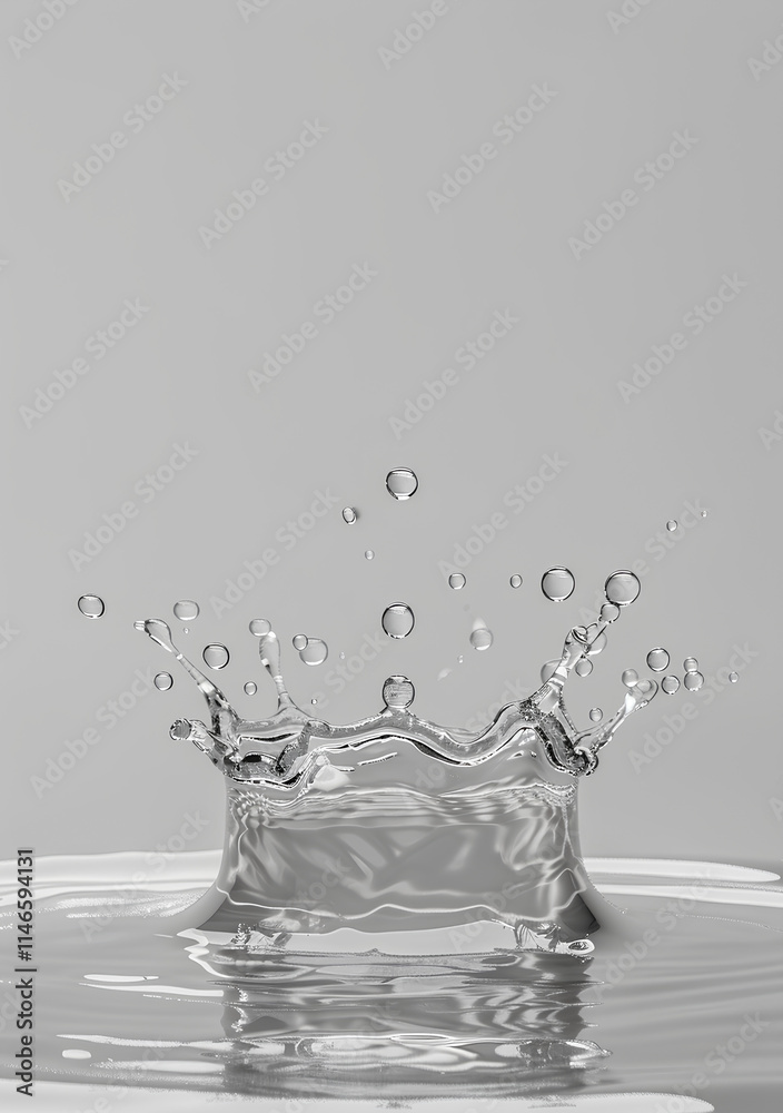 drop of water falling from above, forming the shape of an abstract crown in mid-air. drop of water falling from above, forming the shape of an abstract crown in mid-air.