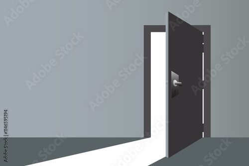 Door to light vector. Open door Light Ray Illustrations vector.