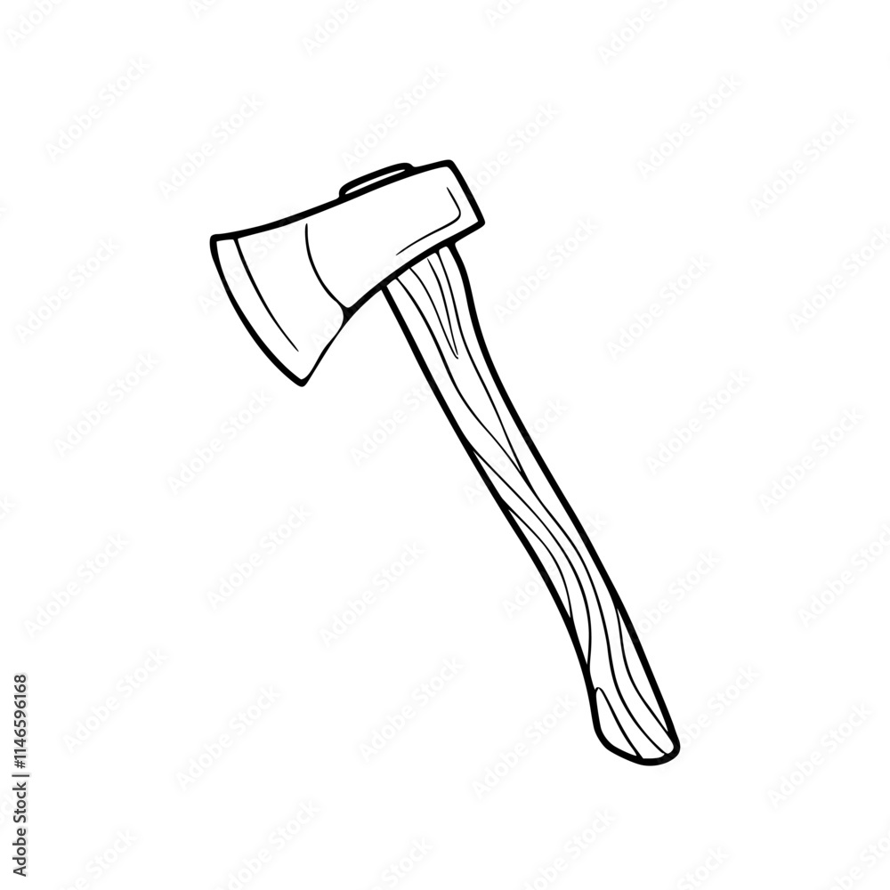 a line art drawing of a axe with handle illustration a line art drawing of a axe with handle illustration