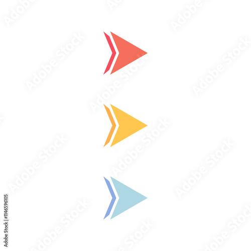 Colorful arrow bullet point set. Business, presentation, report, infographic, checklist concepts. Flat decorative vector design isolated illustrations. 