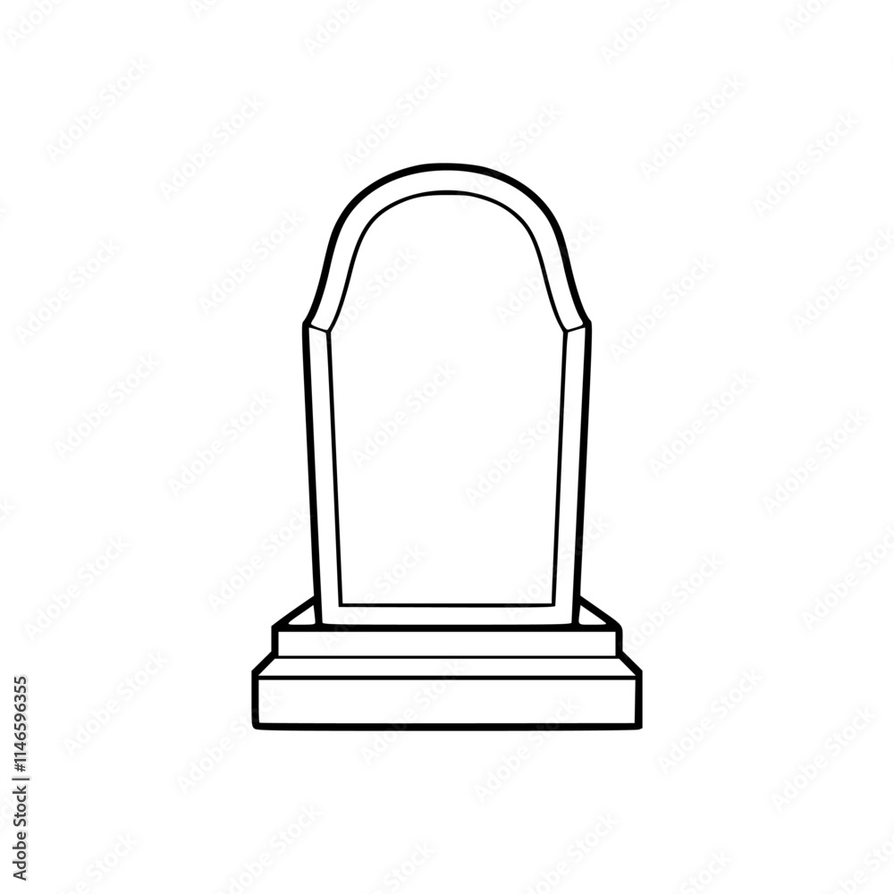 a line art drawing of a tombstone illustration a line art drawing of a tombstone illustration