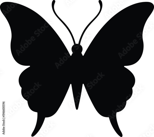 A butterfly silhouette vector icon.