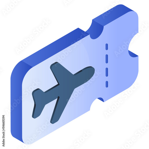 A unique design icon of air ticket