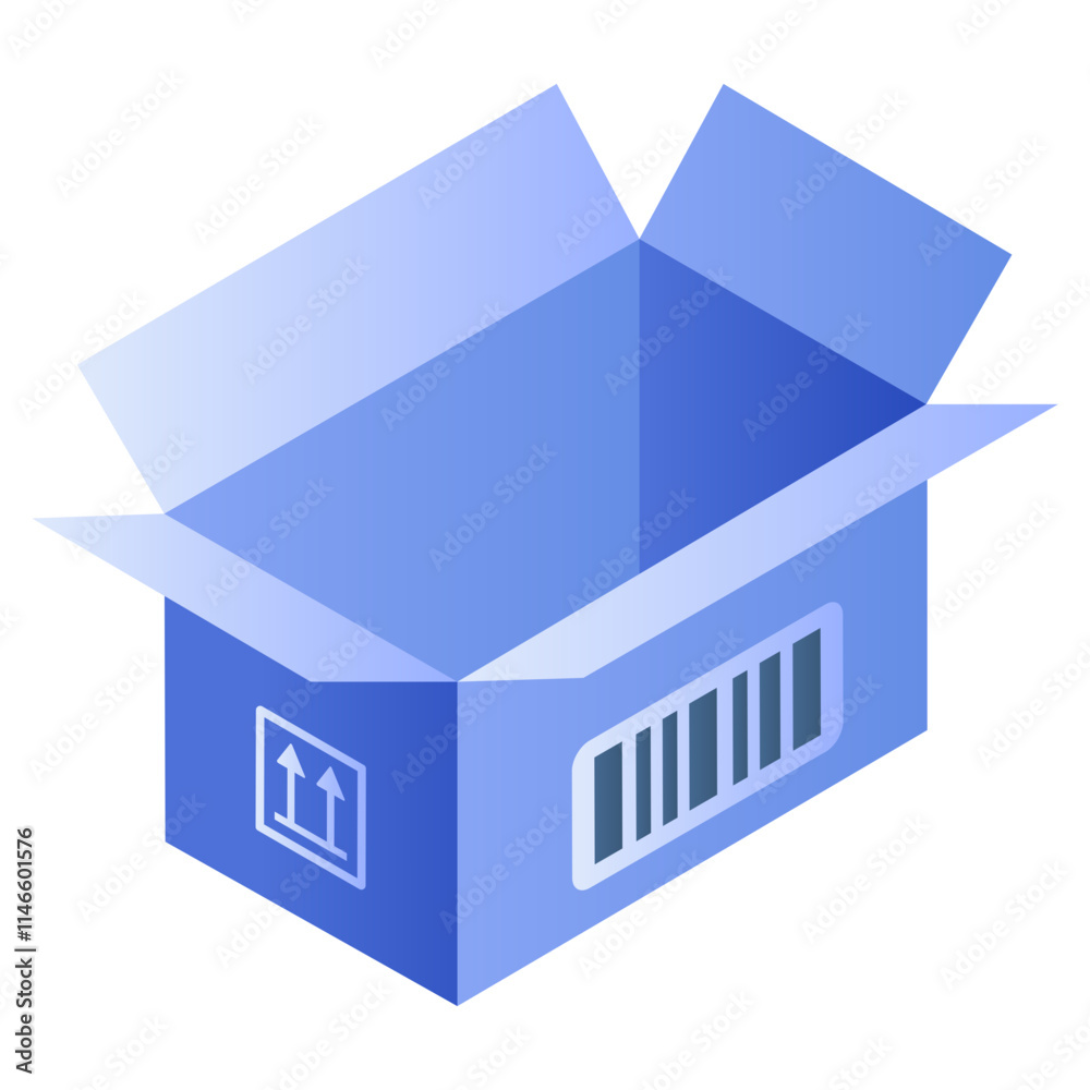 A unique design icon of open parcel A unique design icon of open parcel