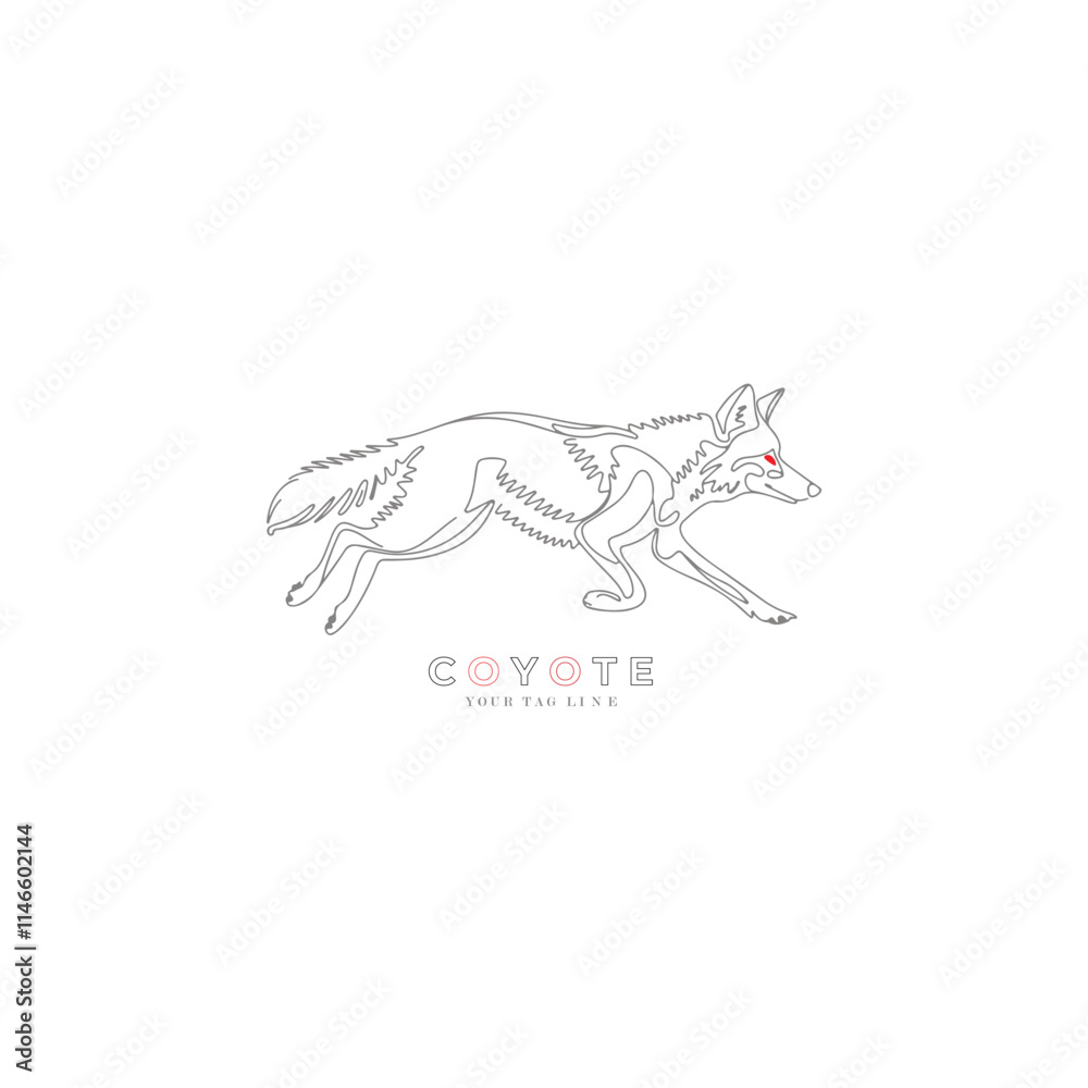 Fototapeta premium Vector Hand Drawn Coyote Logo