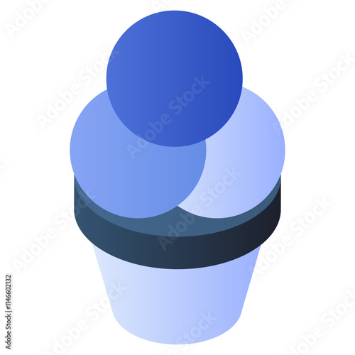 A yummy icon of ice cream cup