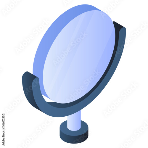 Modern design icon of pedestal mirror