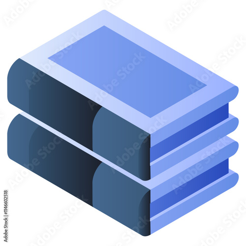 A flat isometric icon of close books