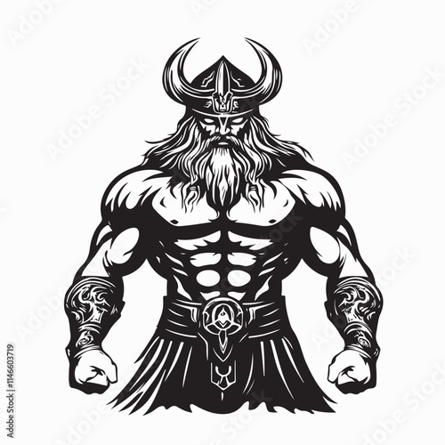 Tyr Nordic Mythology God Image vector isolated on white background.