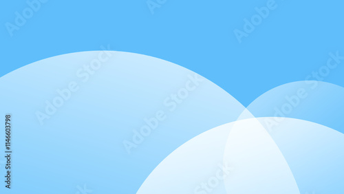 This beautiful light blue background creates a calming atmosphere that reminds us of a clear sky that stretches out endlessly. At the bottom there is a semi-circular motif made from fine lines