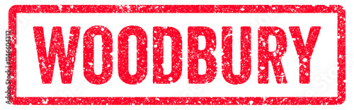 Woodbury Stamp Transparent Seal, Red Grunge Woodbury Word Rubber Stamp Seal