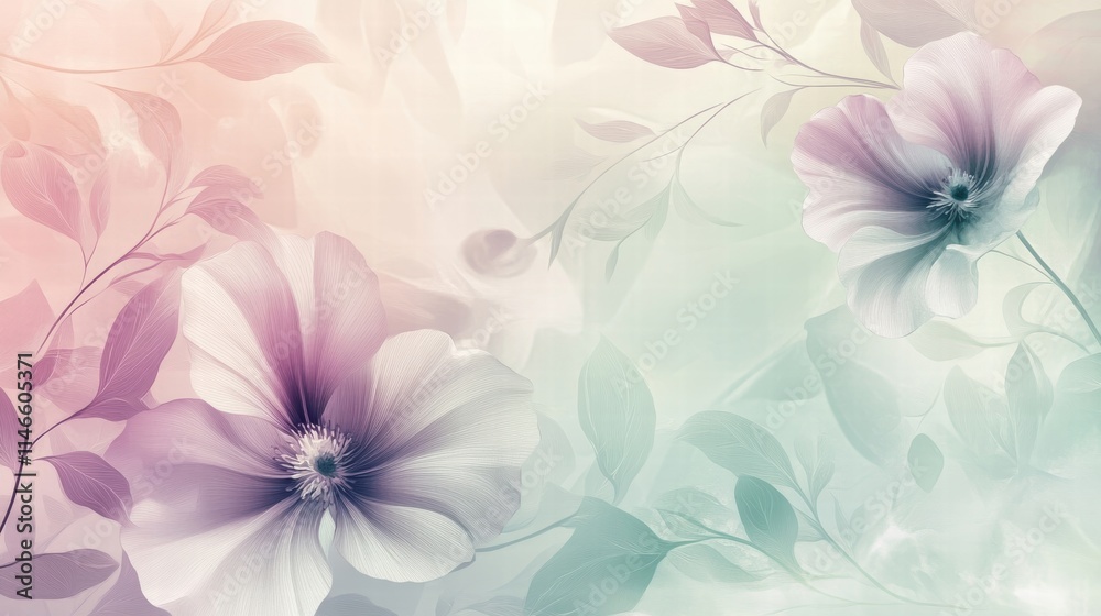 Obraz premium pastel floral wallpaper soft flower background delicate blooms b