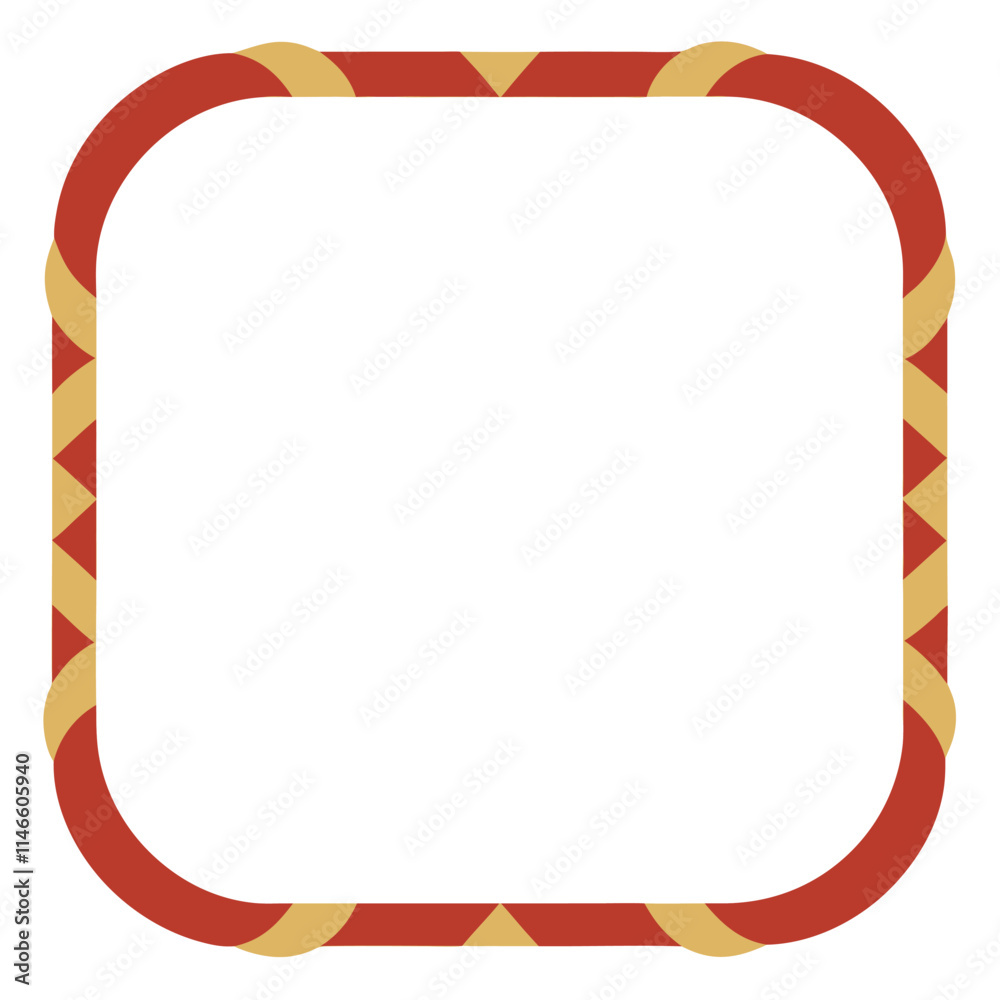 Decorative Square Frame Border with Geometric Lines and symmetrical floral pattern Vector Elements Decorative Square Frame Border with Geometric Lines and symmetrical floral pattern Vector Elements