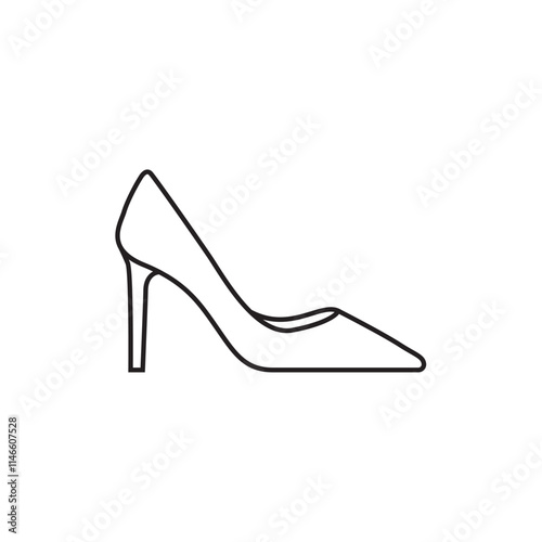 Women's high heel Shoes vector. ladies' shoes icon.