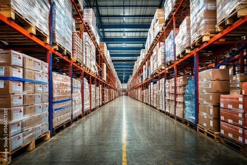 Bright and Spacious Warehouse Interior with High Ceilings