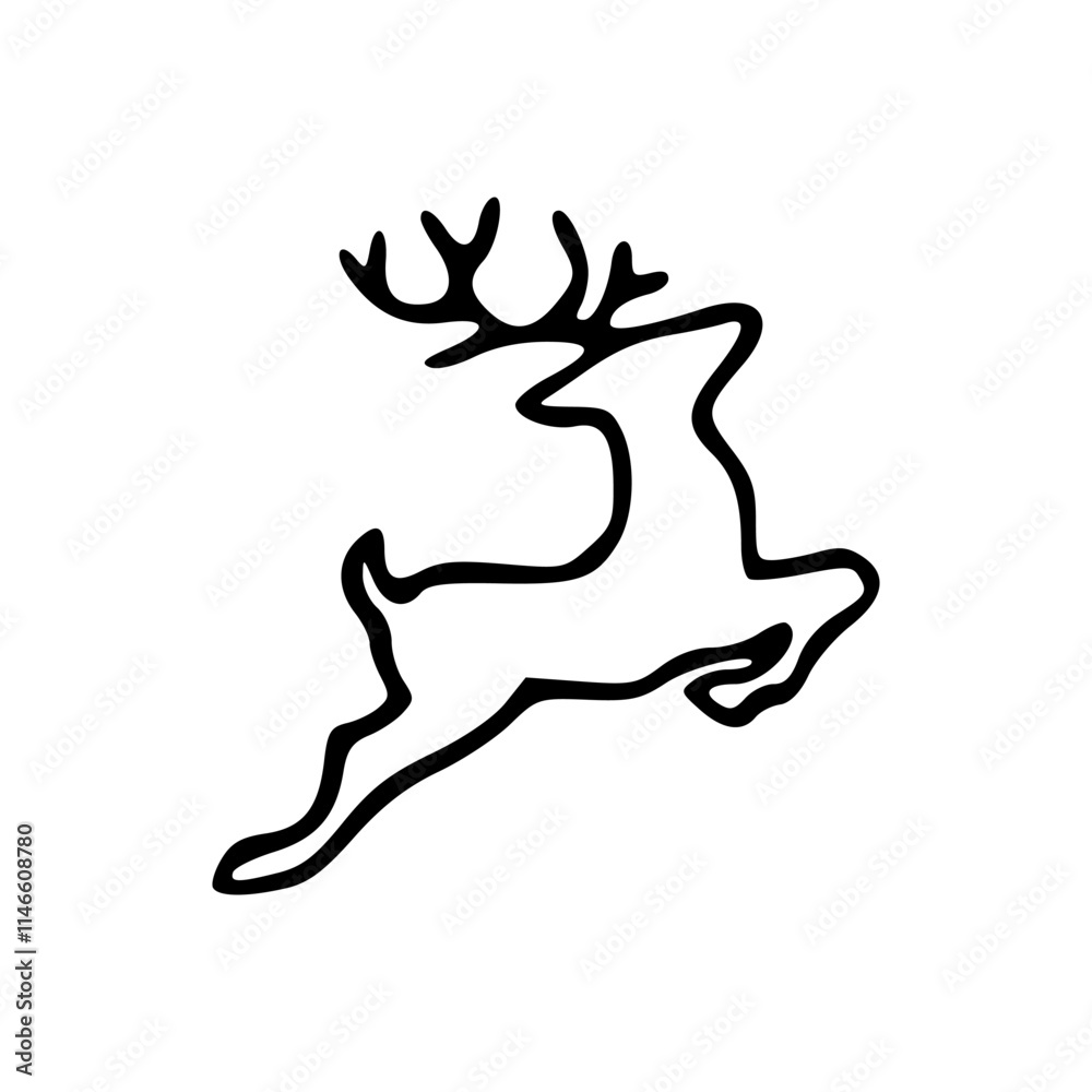Fototapeta premium a drawing of a deer silhouette vector