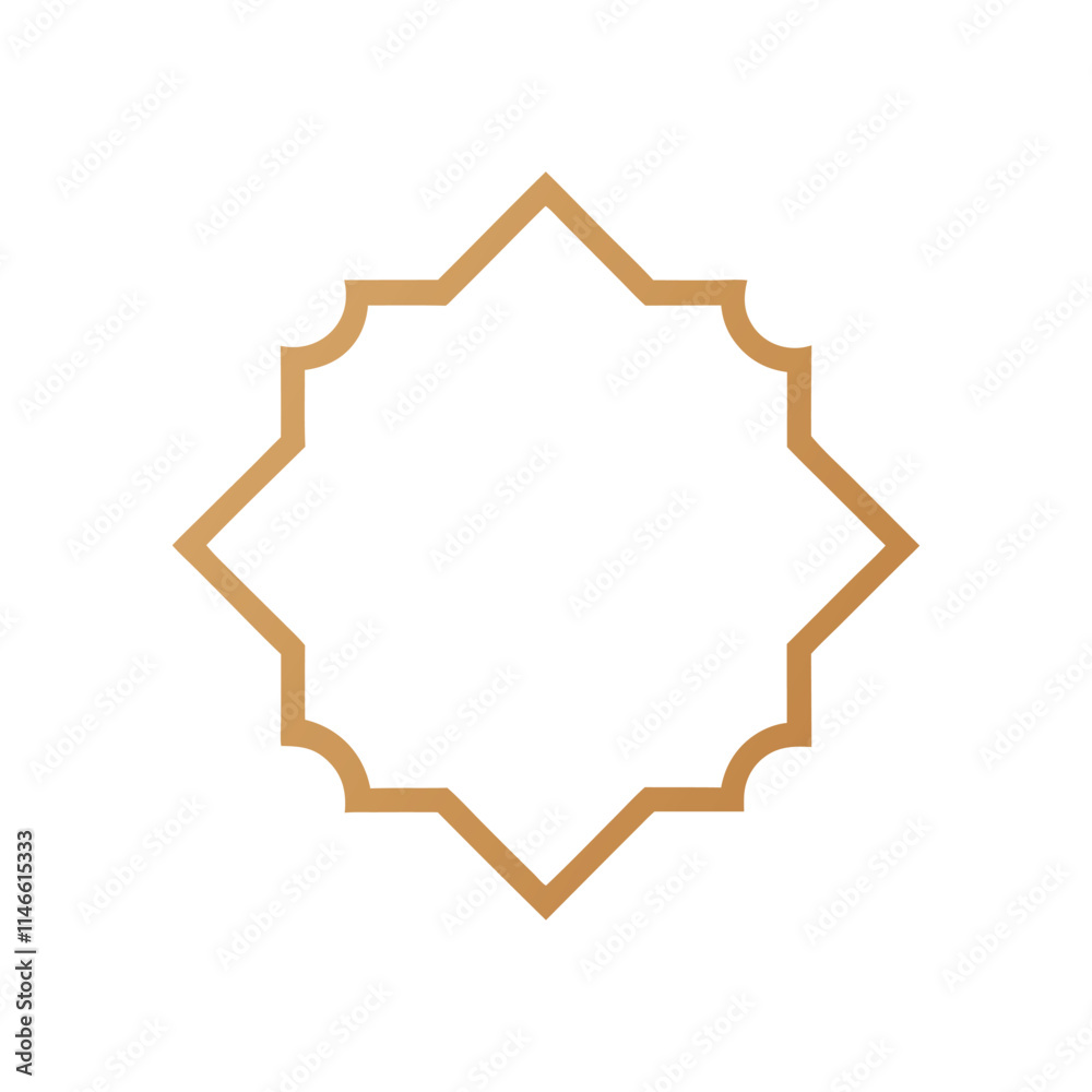 Decorative Square Frame Border with Geometric Lines and symmetrical floral pattern Vector Elements Decorative Square Frame Border with Geometric Lines and symmetrical floral pattern Vector Elements