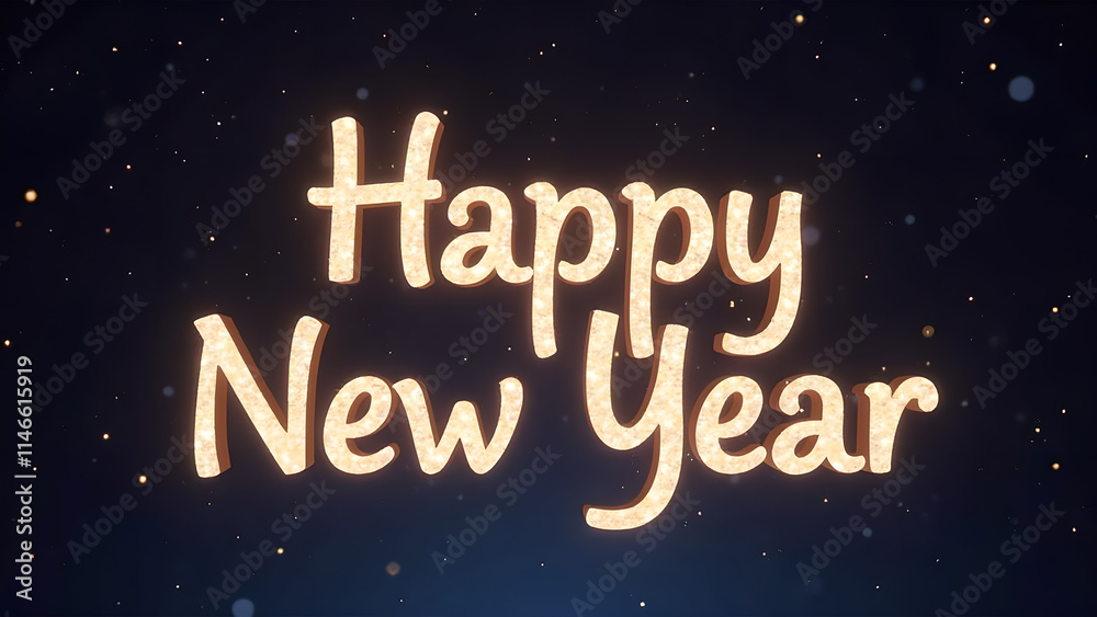 Happy New Year text animation. Concept of celebration, new beginning, and holiday. Happy New Year text animation. Concept of celebration, new beginning, and holiday.