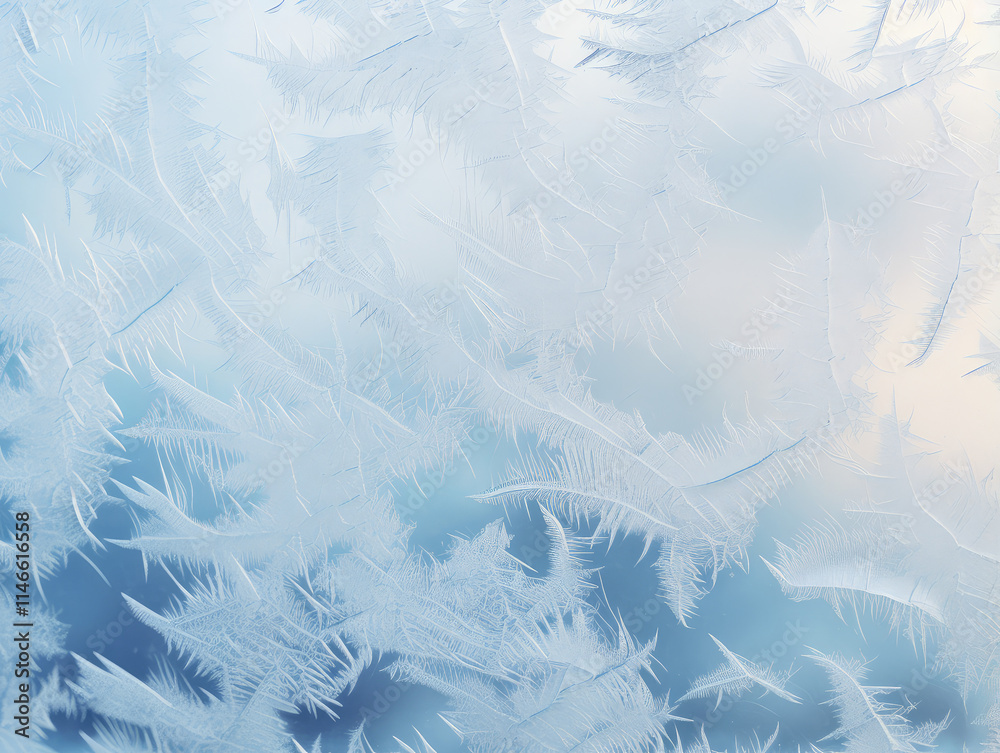 Enchanting Frost Feather Patterns on Winter Glass Enchanting Frost Feather Patterns on Winter Glass