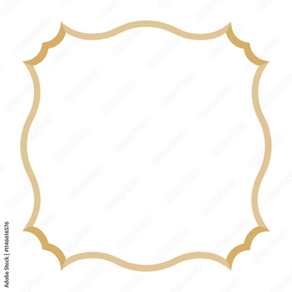 Decorative Square Frame Border with Geometric Lines and symmetrical floral pattern Vector Elements Decorative Square Frame Border with Geometric Lines and symmetrical floral pattern Vector Elements