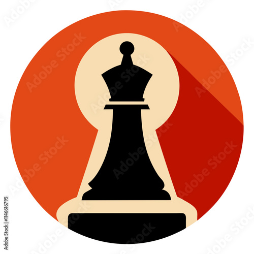 The chess bishop silhouerre on retro vintage background vector art illustration t-shirt design art