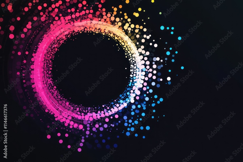 Abstract Circular Pattern with Colorful Dots Abstract Circular Pattern with Colorful Dots