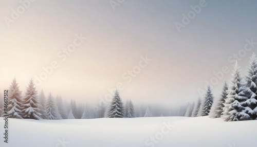 Picturesque Landscape Winter Nature Background Wallpaper Art Concept