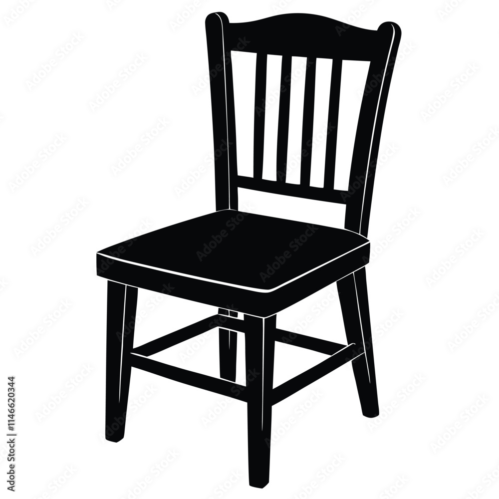 a vector silhouette image of (Rustic Dining Chair a vector silhouette image of (Rustic Dining Chair