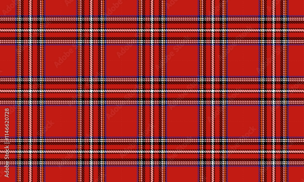 Plaid fabric pattern, red, white, black, modern distinctive cross lines, seamless for textiles, and for designing clothes, skirts or decorative fabrics. Vector illustration. Plaid fabric pattern, red, white, black, modern distinctive cross lines, seamless for textiles, and for designing clothes, skirts or decorative fabrics. Vector illustration.